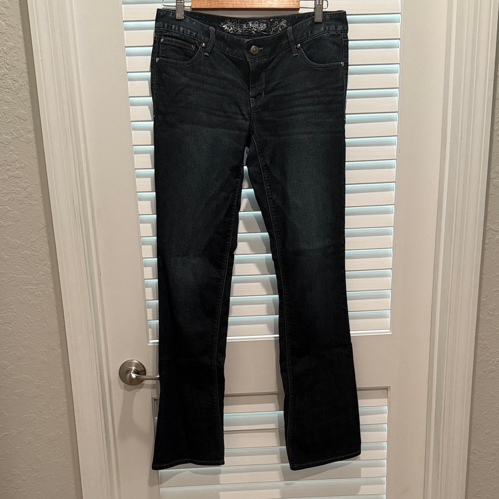 Express dark indigo boot Women's Jeans